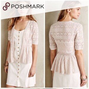 Anthropologie Loup White Denim Ruffle Dress